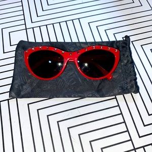 Valentino Red Rockstud Cats Eye Sunglasses
